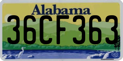 AL license plate 36CF363