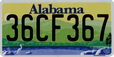 AL license plate 36CF367