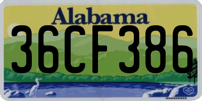 AL license plate 36CF386