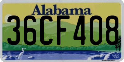 AL license plate 36CF408