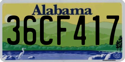 AL license plate 36CF417