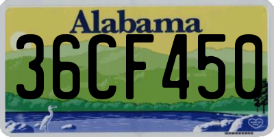 AL license plate 36CF450