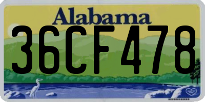 AL license plate 36CF478