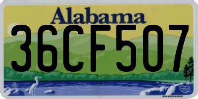 AL license plate 36CF507