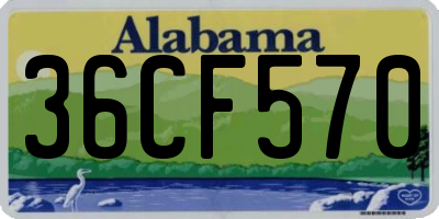 AL license plate 36CF570