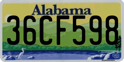 AL license plate 36CF598
