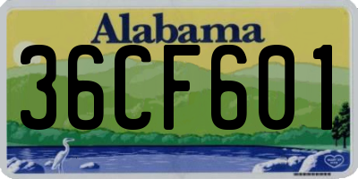 AL license plate 36CF601