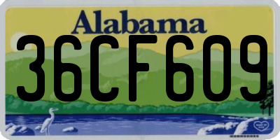 AL license plate 36CF609