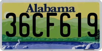 AL license plate 36CF619