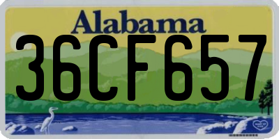 AL license plate 36CF657