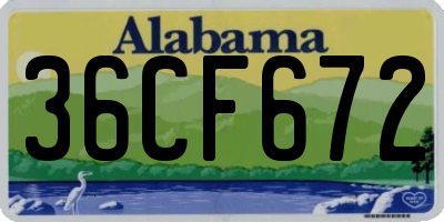 AL license plate 36CF672