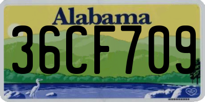 AL license plate 36CF709