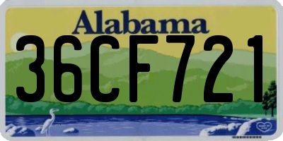 AL license plate 36CF721