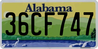 AL license plate 36CF747