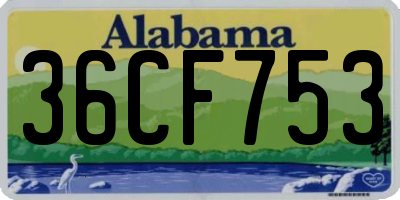 AL license plate 36CF753
