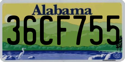 AL license plate 36CF755