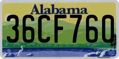 AL license plate 36CF760
