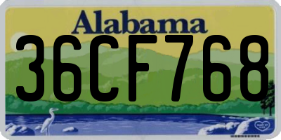 AL license plate 36CF768