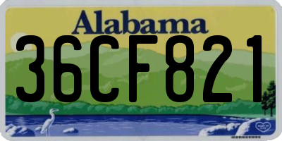 AL license plate 36CF821