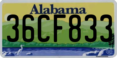 AL license plate 36CF833
