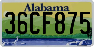 AL license plate 36CF875