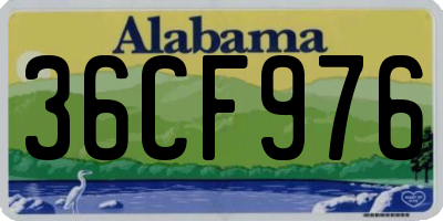 AL license plate 36CF976
