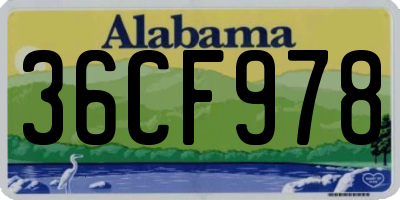 AL license plate 36CF978