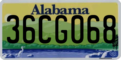 AL license plate 36CG068