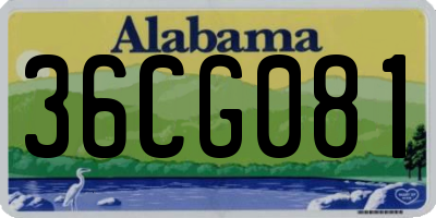 AL license plate 36CG081