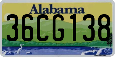 AL license plate 36CG138