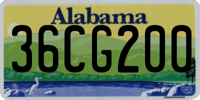 AL license plate 36CG200