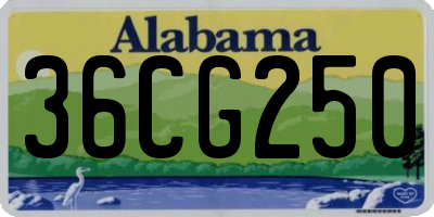 AL license plate 36CG250