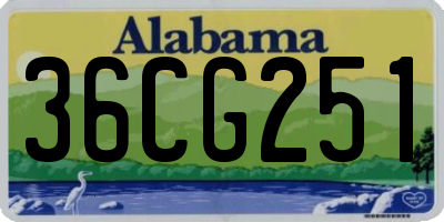 AL license plate 36CG251