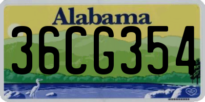 AL license plate 36CG354