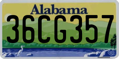AL license plate 36CG357
