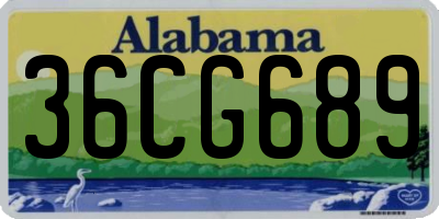 AL license plate 36CG689