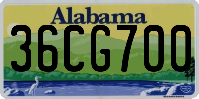 AL license plate 36CG700