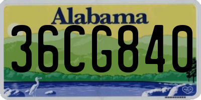 AL license plate 36CG840