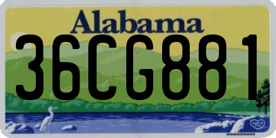 AL license plate 36CG881
