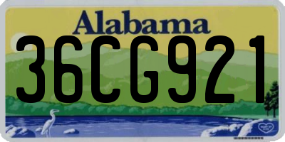 AL license plate 36CG921