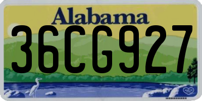 AL license plate 36CG927