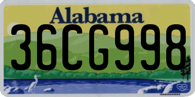 AL license plate 36CG998