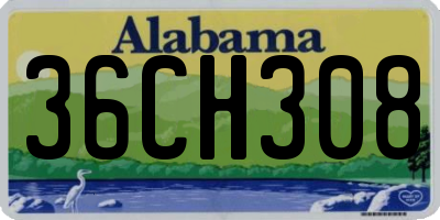 AL license plate 36CH308