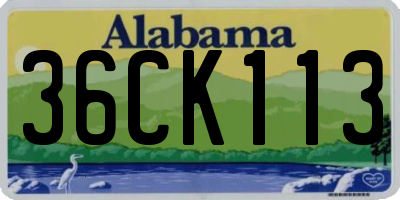 AL license plate 36CK113