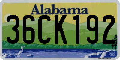 AL license plate 36CK192
