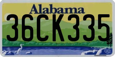 AL license plate 36CK335