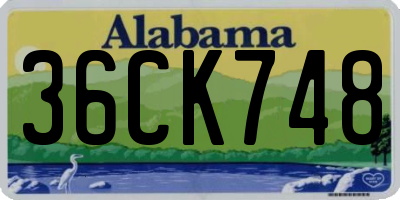 AL license plate 36CK748