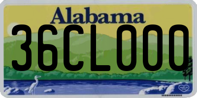 AL license plate 36CL000