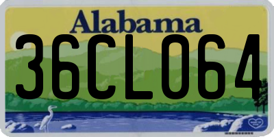 AL license plate 36CL064