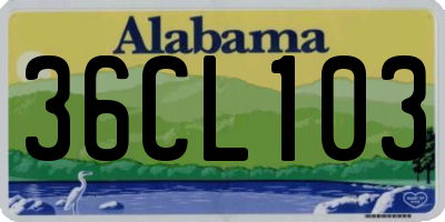 AL license plate 36CL103